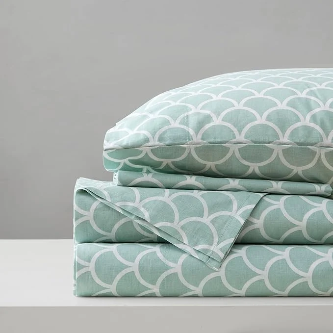 Original Comfort Spaces Cotton Sheet Set Breathable Lightweight Soft with 14 quot Elastic Pocket Fits up to 16 quot Mattress All Season Cozy Bedding Matching Pillow Case King Scales 4 Piece Quality
