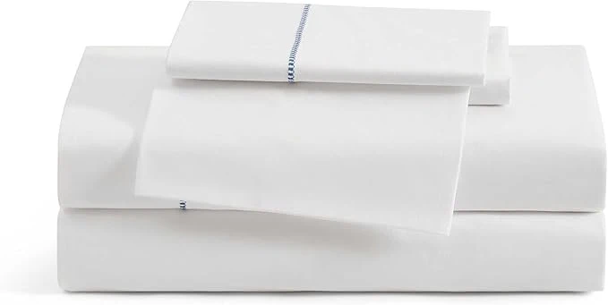 Relaxed Tommy Bahama – Queen Sheet Set Crisp amp Cool Cotton Percale Bed Sheets Deep Pockets Bedding with Matching Fitted Sheet amp Pillowcases Boardwalk Blue Healthy