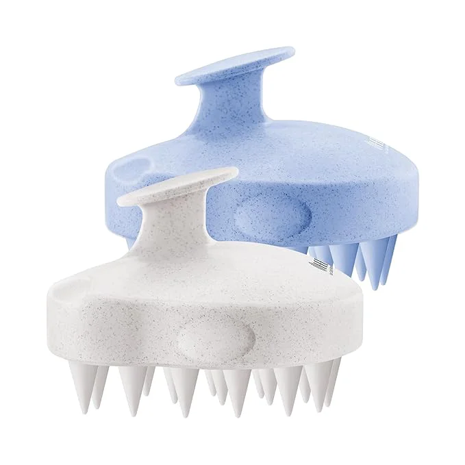 Official HEETA Scalp Massager 2 Pack for Hair Growth Soft Silicone Bristles to Remove Modern