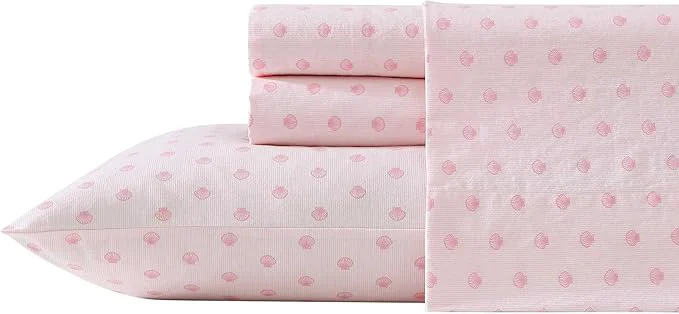 High-Performance Laura Ashley – Queen Sheets Cotton Percale Bedding Set Lightweight amp Breathable Home Decor Scallop Dollop Pink Queen Unique