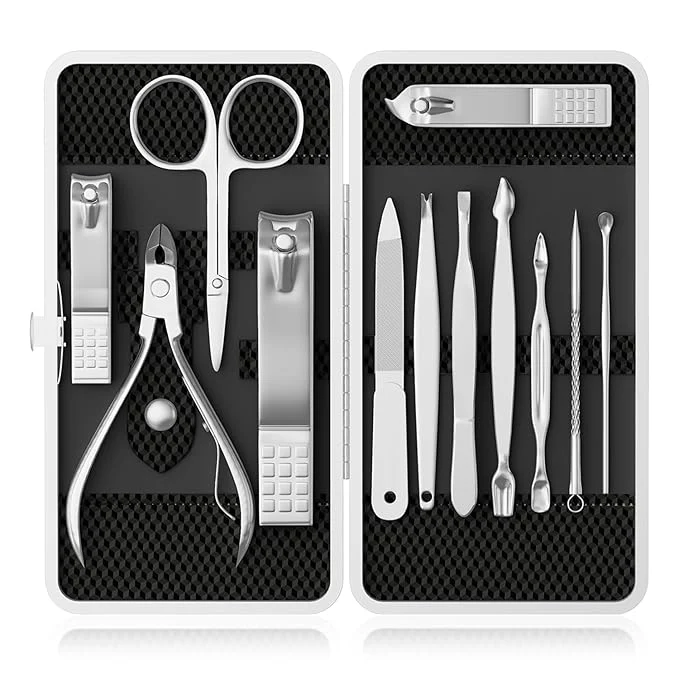 Quality ZIZZON Manicure Pedicure Kit Nail Clippers Set of 12Pcs Professional High-Performance