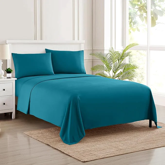 World-Class Full Size Sheet Sets – Breathable Luxury Sheets with Full Elastic amp Secure Corner Straps Built In – 1800 Supreme Collection Extra Soft Deep Pocket Bedding Sheet Set EXTRA DEEP pocket – Full Teal Trusted