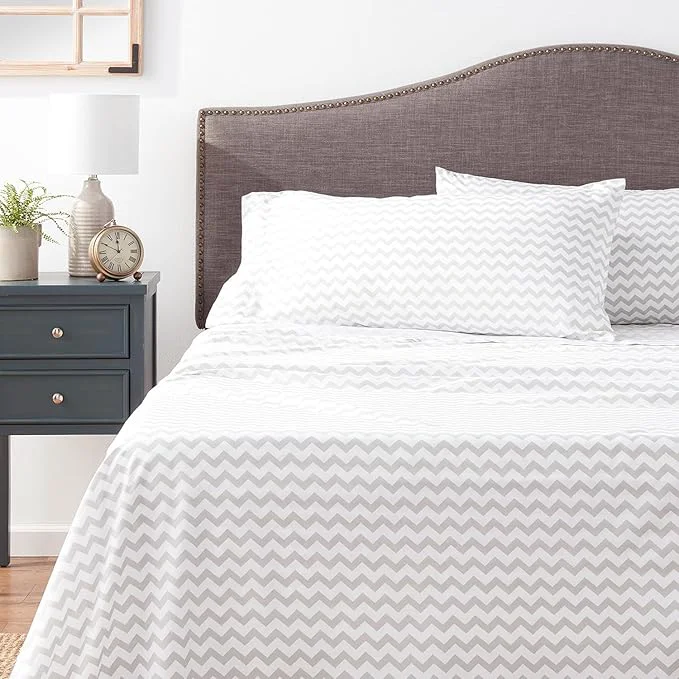 Minimalist Queen Size Bed Sheets – Breathable Luxury Sheets with Full Elastic amp Secure Corner Straps Built In – 1800 Supreme Collection Extra Soft Deep Pocket Bedding Set Sheet Set Queen Chevron Gray Official