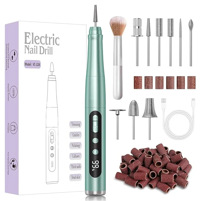 Soft Cordless Nail Drill 35000RPM Portable Electric Nail File Durable