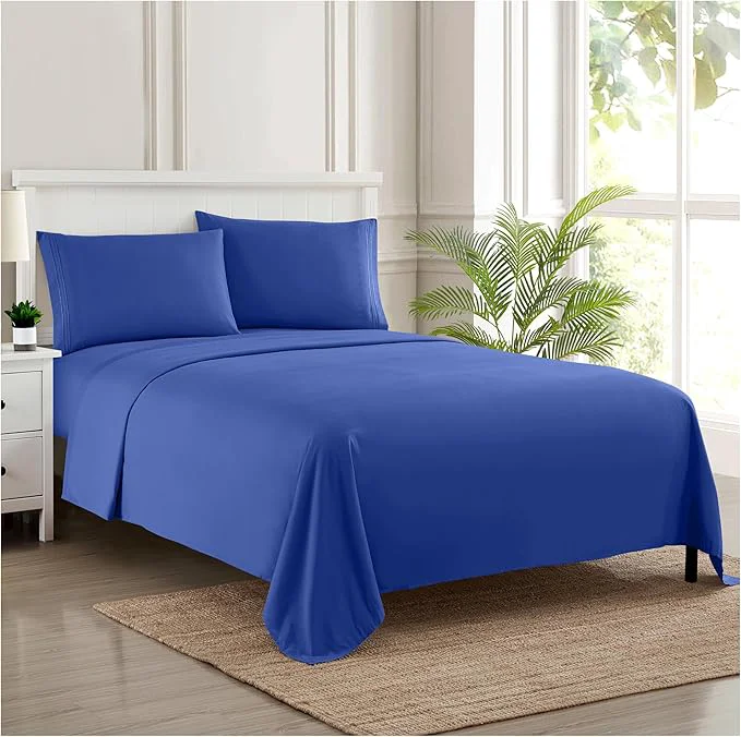 Original King Size Sheets – Breathable Luxury Bed Sheets with Full Elastic amp Secure Corner Straps Built In – 1800 Supreme Collection Extra Soft Deep Pocket Bedding Set Sheet Set King Royal Blue Next-Generation