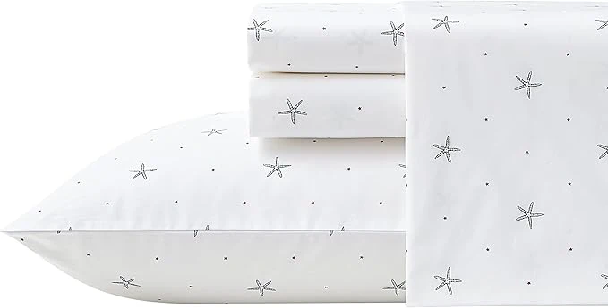 Enhanced Nautica – Twin Sheet Set Crisp amp Tailored Cooling Sheets with a Smooth Cotton Percale Lightweight Feel – Bed Sheets with Matching Pillowcase amp Fitted Sheet Star Spangled Coastal Navy Artisan