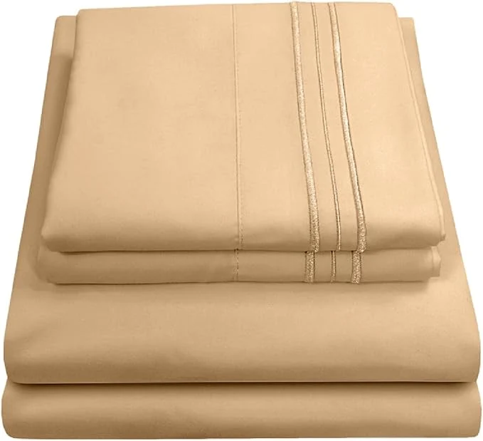 Premium Material California King Sheet Sets – Breathable Luxury Sheets with Full Elastic amp Secure Corner Straps Built In – 1800 Supreme Collection Cal King Deep Pocket Bedding Set Sheet Set California King Camel Sophisticated
