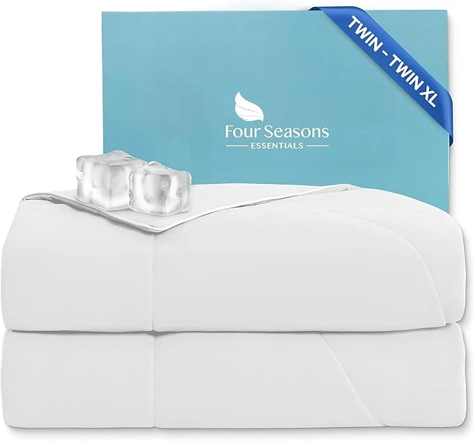 Exceptional Four Seasons Essentials Cooling Comforter – Twin Size 69 quot x 90 quot – White Long-Lasting
