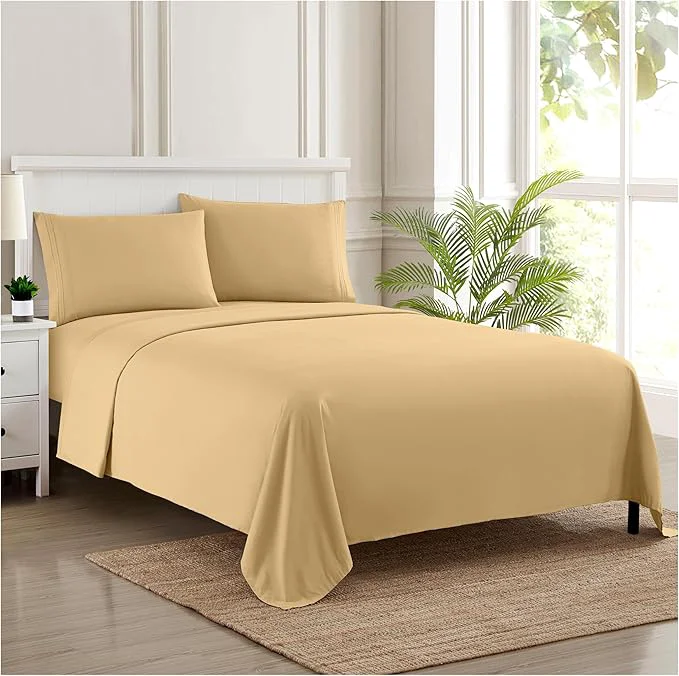 Trusted Split King Sheets – Breathable Luxury Sheets with Full Elastic amp Secure Corner Straps Built In – 1800 Supreme Collection Extra Soft Deep Pocket Bedding Set Sheet Set Split King Size Camel Healthy