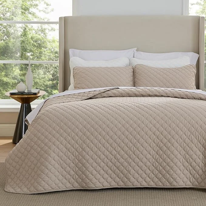 Consistent Bedsure Quilts Queen Size – Lightweight Bedspreads Queen Size with Classic Honeycomb Quilting Soft Quilt Bedding Set Taupe Comforter Set Coverlet for All Seasons with 2 Pillow Shams 90 quot x 96 quot Skin-Friendly Soft All-Season Comfort Breathable Li… Healthy
