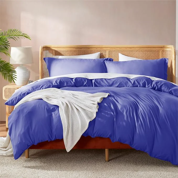 Smart Nestl Royal Blue Duvet Cover King Size – Soft Double Brushed King Duvet Cover Set 3 Piece with Button Closure 1 Duvet Cover 104×90 inches and 2 Pillow Shams Responsible