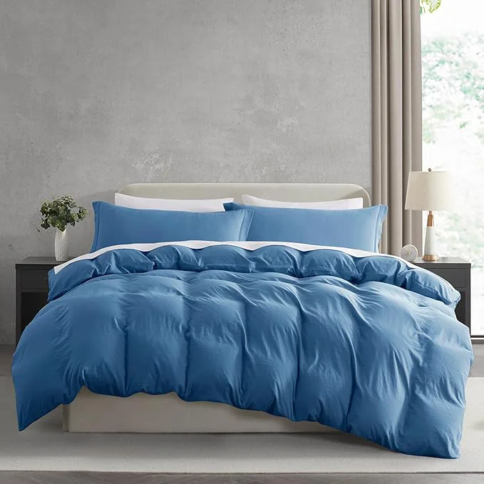 World-Class Nestl Blue Heaven Duvet Cover King Size – Soft Prewashed King Duvet Cover Set 3 Piece with Zipper Closure 1 Duvet Cover 104×90 inches and 2 Pillow Shams Responsible