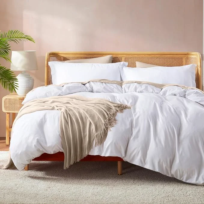 Reliable Nestl White Duvet Cover Full Size – Soft Double Brushed Full Size Duvet Cover Set 3 Piece with Button Closure 1 Duvet Cover 80×90 inches and 2 Pillow Shams Premium