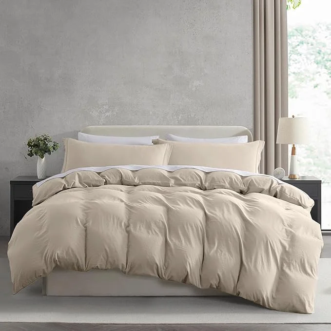 Reusable Nestl Linen Duvet Cover Full Size – Soft Prewashed Full Size Duvet Cover Set 3 Piece with Zipper Closure 1 Duvet Cover 80×90 inches and 2 Pillow Shams Superior