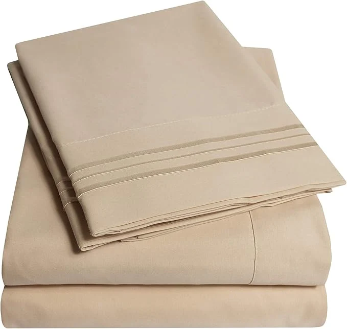 High-Quality 1500 Supreme Collection Extra Soft RV Short Queen Sheets Set Taupe – Luxury Bed Sheets Set with Deep Pocket Wrinkle Hypoallergenic Bedding Over 40 Colors RV Short Queen Size Taupe Refined
