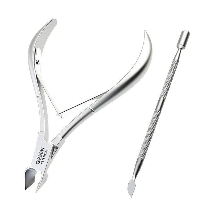 Modern Professional Cuticle Trimmer Nail Cuticle Cutter Stainless Steel Cuticle Nippers Green