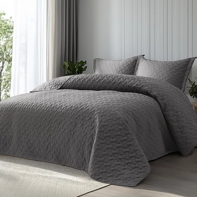 Trusted Bedsure Quilt Full Size – Lightweight Bedspread Full Size with Basket Weave Pattern Soft Quilt Bedding Set Grey Comforter Set Coverlet for All Seasons with 2 Pillow Shams 84 quot x 90 quot Skin-Friendly Soft All-Season Comfort Breathable Lightweight … Verified