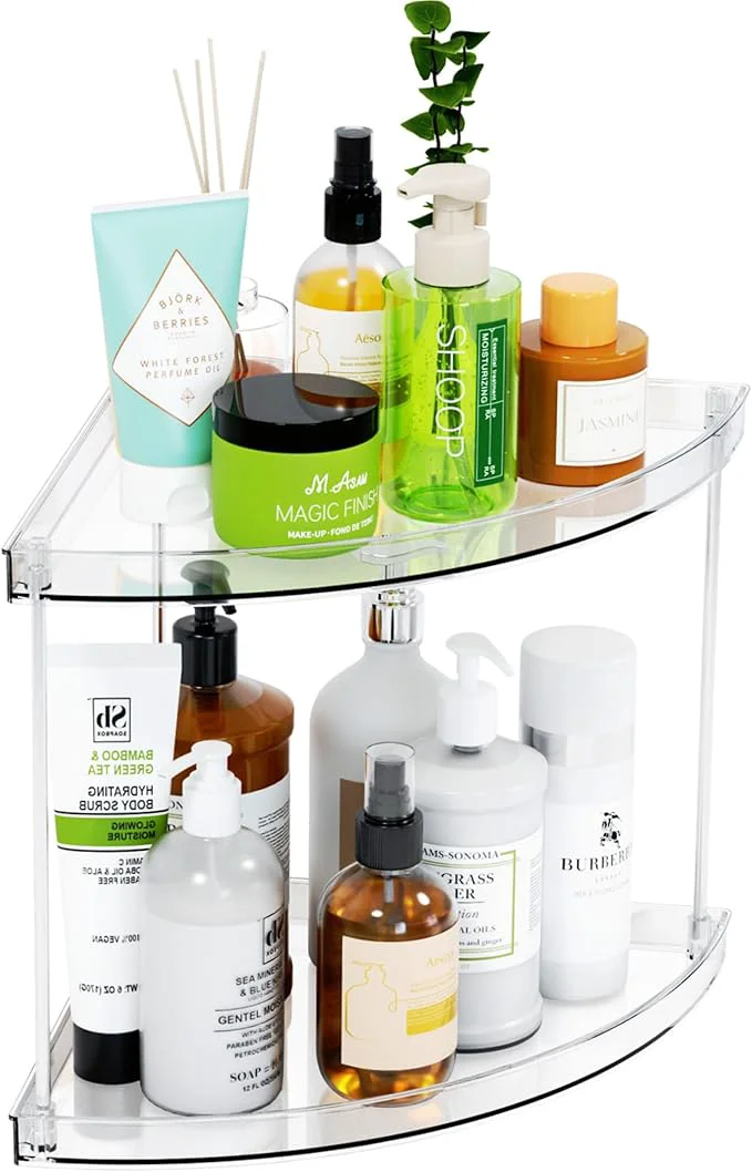 High-Quality Yieach Clear Corner Bathroom Counter Organizer 2Tier Tiered Countertop Corner Professional