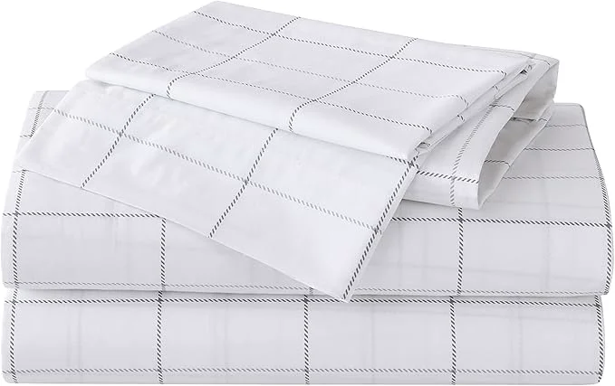 Long-Lasting Eddie Bauer – Full Sheets Cotton Percale Bedding Set Crisp amp Cool Home Decor Dorm Room Essentials Northern Plaid Grey Full Genuine