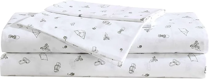 Unique Eddie Bauer – Sheet Set Luxurious Cotton Percale Bedding with Matching Pillowcases Crisp amp Cool Fully Elasticized Camp Green King Clean