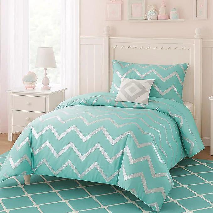 Excellent Codi Teen Girls Bedding Sets Twin Size Teal Blue Bed Comforter Set for College Dorm Girl 3 Pieces – All Seasons Warm Relaxed