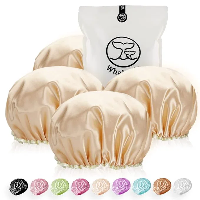 Original Shower Cap for Women Reusable Extra Large Shower Cap for Men Satin Double Layer Powerful