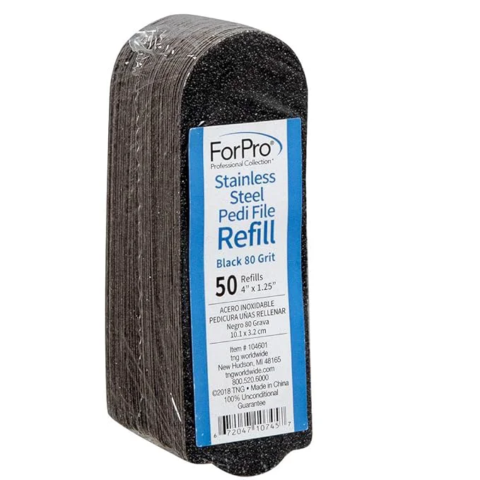 Prestigious ForPro Professional Collection Stainless Steel Pedi File Refill 80 Grit Fast