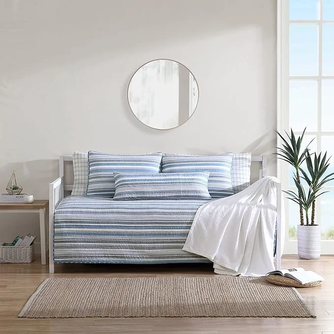 Pure Nautica – Daybed Cover Set Cotton Reversible Bedding Set with Matching Shams amp Pillow Cover Home Decor for All Seasons Jettison Grey Daybed Functional