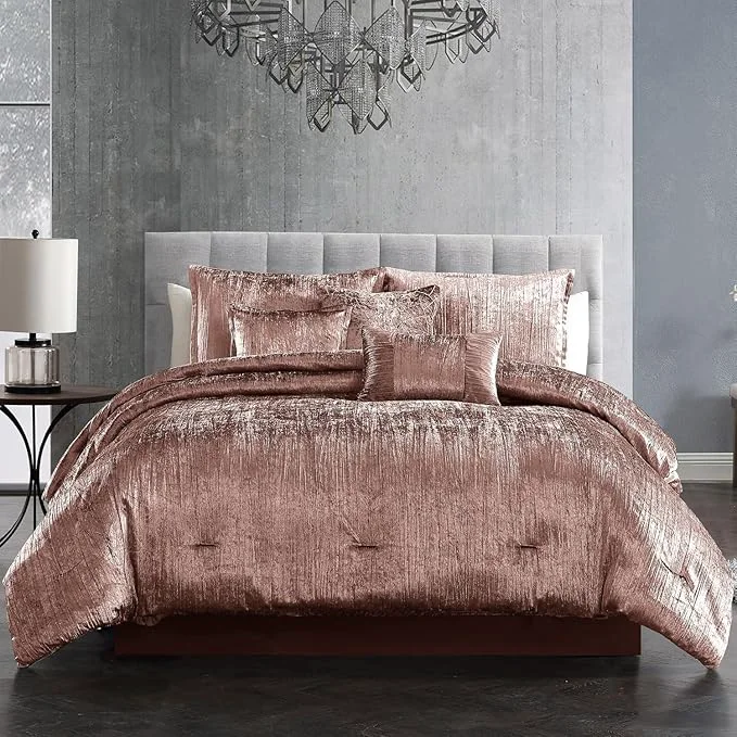 Long-Lasting Riverbrook Home Turin Comforter Set Queen Blush 7-Piece Set Secure