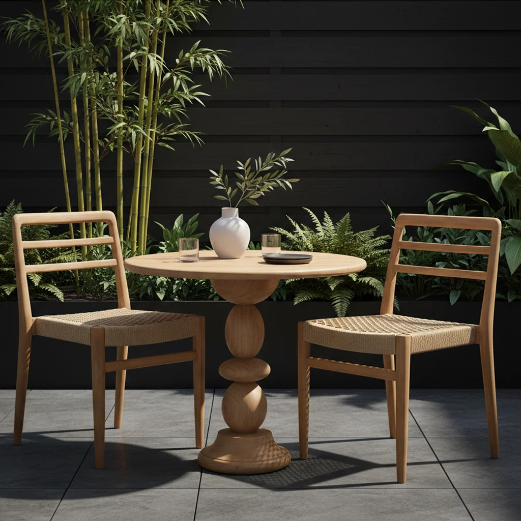 Advanced Tao teak outdoor bistro table Modern