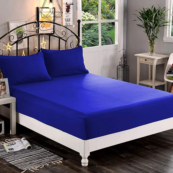 Trendy Elegant Comfort 1500 Premium Hotel Quality 1-Piece Fitted Sheet Softest Quality Microfiber – Deep Pocket up to 16 inch Wrinkle and Fade Resistant California King Royal Blue Superior