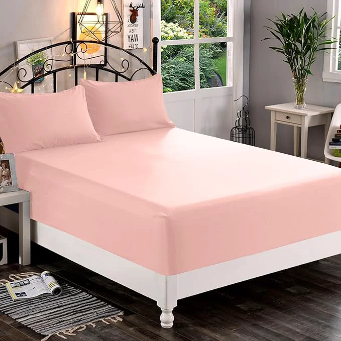 Luxury Elegant Comfort 1500 Premium Quality Fitted Sheet Ultra Soft 18-24 Inch Extra Deep Pocket – Single Fitted Sheet for High Mattress – Wrinkle with Smart Storage Pockets Twin Twin XL Blush Safe