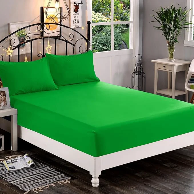 Optimized Elegant Comfort 1500 Premium Hotel Quality 1-Piece Fitted Sheet Softest Quality Microfiber-Deep Pocket up to 16 inch Wrinkle and Fade Resistant Full Emerald Green User-Friendly