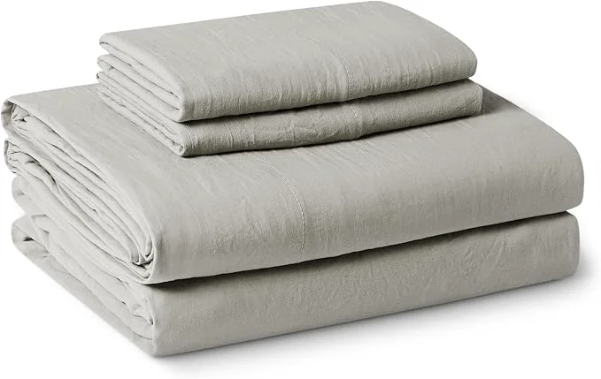 Dependable Amazon Basics Full Bed Sheet 4-Piece Bedding Set Double Brushed Microfiber Ultra Soft Easy Care Grey High-Grade