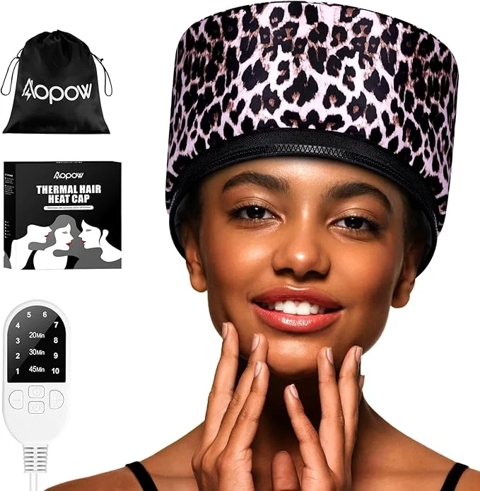 Environmentally Friendly Heat Cap Leopard Thermal Steam Cap Authentic