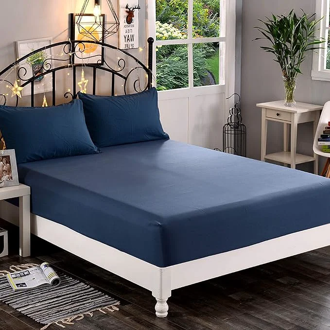 Practical Elegant Comfort 1500 Premium Hotel Quality 1-Piece Fitted Sheet Softest Quality Microfiber – Deep Pocket up to 16 inch Wrinkle and Fade Resistant Twin Twin XL Navy Blue Outstanding