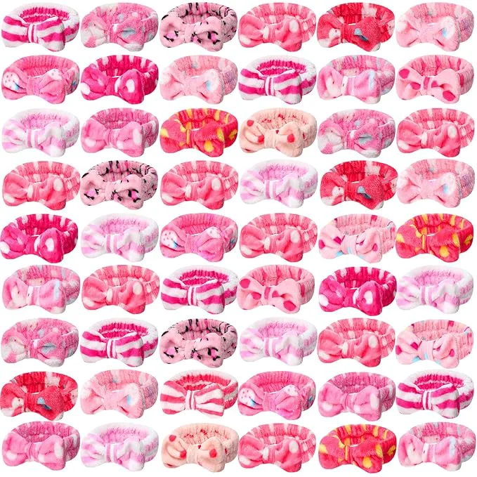 Safe Tigeen 52 Pieces Spa Headband for Washing Face Bulk Soft Coral Fleece Skincare Selected