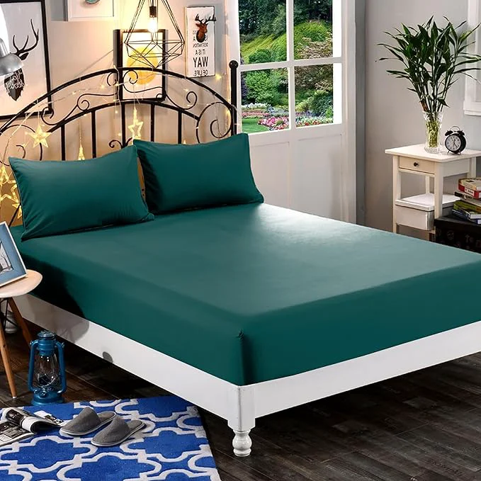 Selected Elegant Comfort 1500 Premium Hotel Quality 1-Piece Fitted Sheet Softest Quality Microfiber-Deep Pocket up to 16 inch Wrinkle and Fade Resistant Twin Twin XL Marine Teal Solid