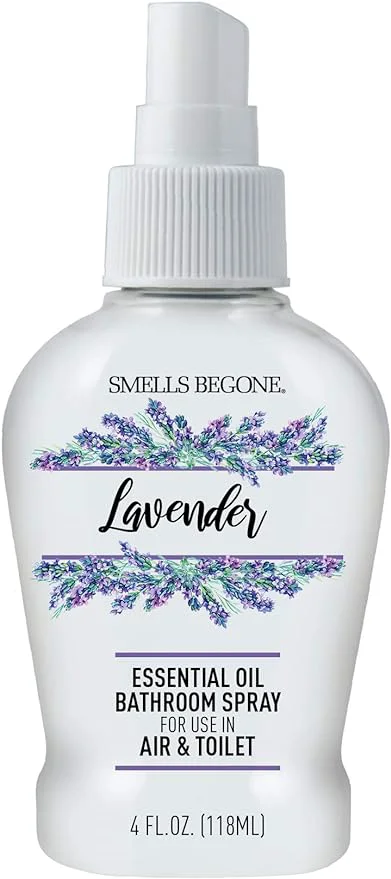 Official SMELLS BEGONE 4 oz Essential Oil Bathroom Spray Enhanced