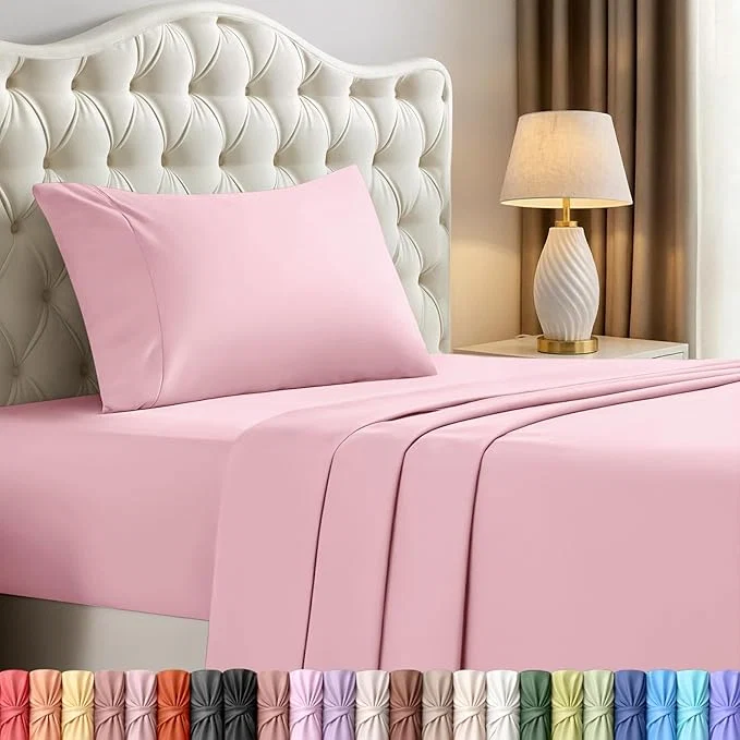 Versatile Utopia Bedding Twin Sheet Set – 3 Piece Bed Sheets for Twin Size Bed Soft and Breathable Microfiber Includes 1 Fitted Sheet 1 Flat Sheet and 1 Pillowcase – Oeko Tex Crystal Pink Specialty