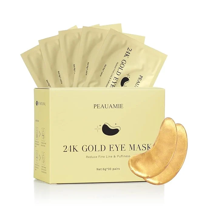 Natural PEAUAMIE Under Eye Patchs 24k Gold Eye Mask and Hyaluronic Acid and Rose Durable