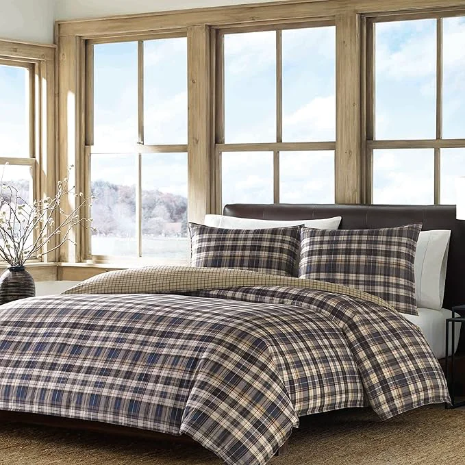 Selected Eddie Bauer – King Comforter Set Reversible Cotton Bedding with Matching Shams Home Decor for All Seasons Port Gamble Blue King Green