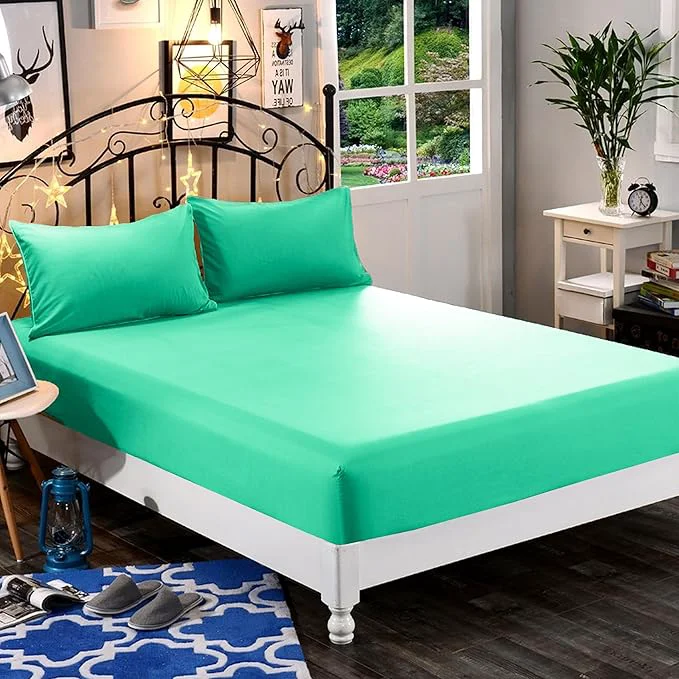 Environmentally Friendly Elegant Comfort 1500 Premium Hotel Quality 1-Piece Fitted Sheet Softest Quality Microfiber-Deep Pocket up to 16 inch Wrinkle and Fade Resistant King Paradise Teal Safe