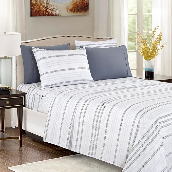 Long-Lasting Elegant Comfort Softest and Coziest 4-Piece Sheet Set – 1500 Premium Hotel Quality Microfiber – Deep Pocket Wrinkle Resistant 4-Piece Floral Bed Sheet Set Twin XL Traci Gray Exceptional