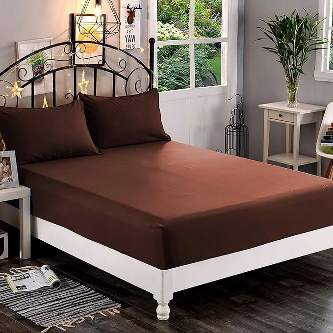 Smooth Elegant Comfort 1500 Premium Hotel Quality 1-Piece Fitted Sheet Softest Quality Microfiber – Deep Pocket up to 16 inch Wrinkle and Fade Resistant Twin Twin XL Chocolate Brown Fine