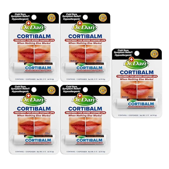 High-Performance Dr. Dan’s Cortibalm-5 pack- for Dry Cracked Lips Healing Lip Balm for Severely Sophisticated