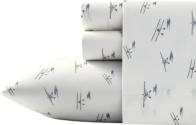 Expertly Made Eddie Bauer – King Sheets Cotton Percale Bedding Set Crisp amp Cool Luxurious Bedding Set Sea Planes Blue King Luxury