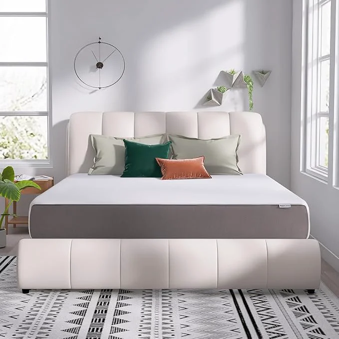 Premium Material Amazon Basics Breathable Memory Foam Mattress Medium Firm 12 Inch California King White Grey Fashionable