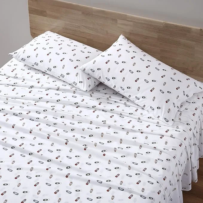 Efficient Eddie Bauer- Twin Sheet Set Cotton Percale Bed Sheets Crisp amp Cool Dorm Room Essentials Explore Lantern White Twin Top-Quality