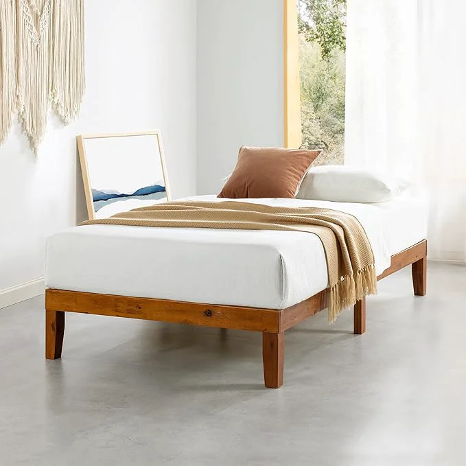 Flexible Mellow Naturalista Classic 12-Inch Solid Wood Platform Bed Wooden Slats No Box Spring Needed Easy Assembly Twin Cherry Sophisticated